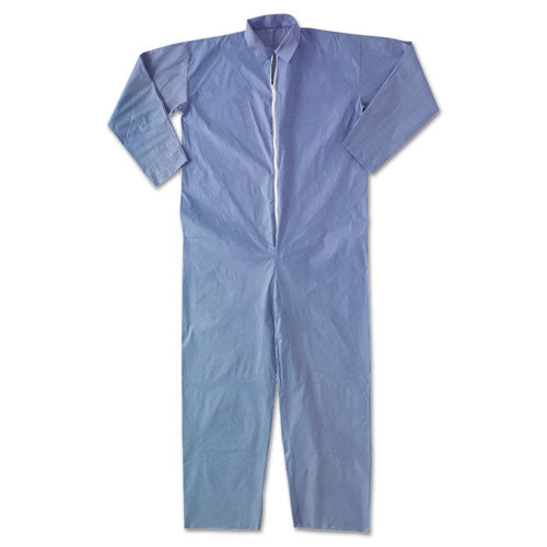 A65 Zipper Front Hood And Boot Flame-resistant Coveralls, Elastic Wrist And Ankles, 3x-large, Blue, 21/carton