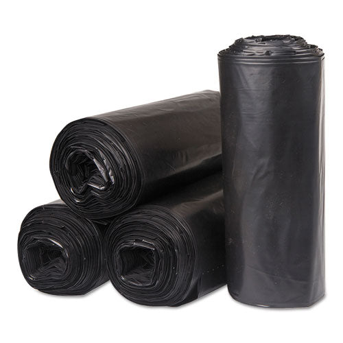 Low-density Commercial Can Liners, 60 Gal, 1.4 Mil, 38" X 58", Black, 20 Bags/roll, 5 Rolls/carton