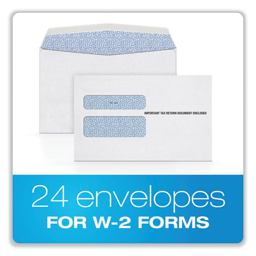 W-2 Peel And Seal Envelopes, Commercial Flap, Self-adhesive Closure, 5.63 X 9, White, 15/pack