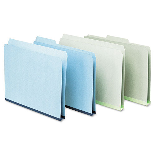 Pressboard Expanding File Folders, 1/3-cut Tabs: Assorted, Legal Size, 1" Expansion, Green, 25/box
