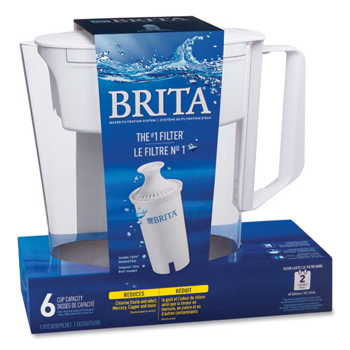 Brita Classic Water Filter Pitcher 40 Oz 5 Cups Clear 2/Case