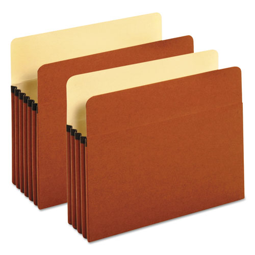 Redrope Expanding File Pockets, 7" Expansion, Letter Size, Brown, 5/box