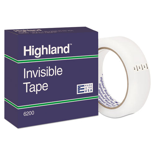 Invisible Permanent Mending Tape, 1" Core, 0.75" X 83.33 Ft, Clear, 6/pack