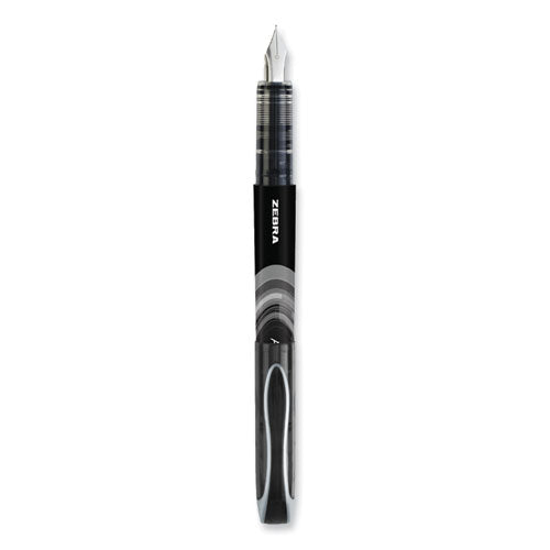 Fountain Pen, Fine 0.6 Mm, Black Ink, Black, 12/pack