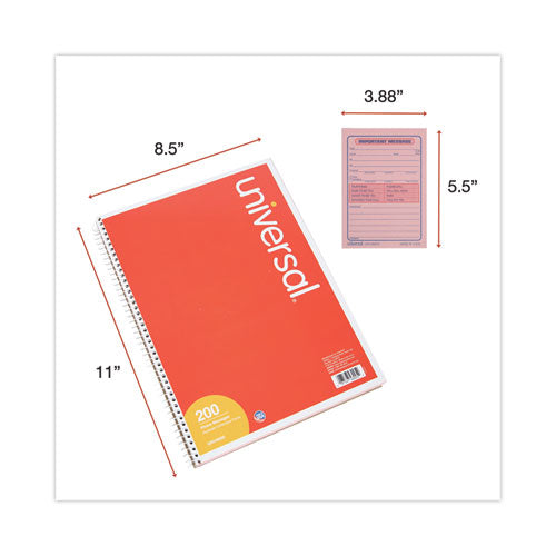 Wirebound Message Books, Two-part Carbonless, 5.5 X 3.88, 4 Forms/sheet, 200 Forms Total