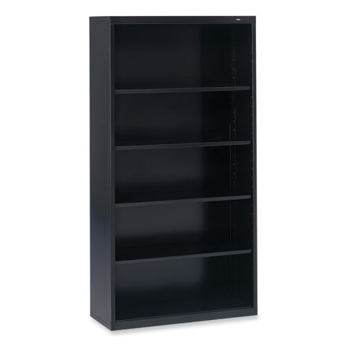 Metal Bookcase, Five-shelf, 34.5w X 13.5d X 66h, Black