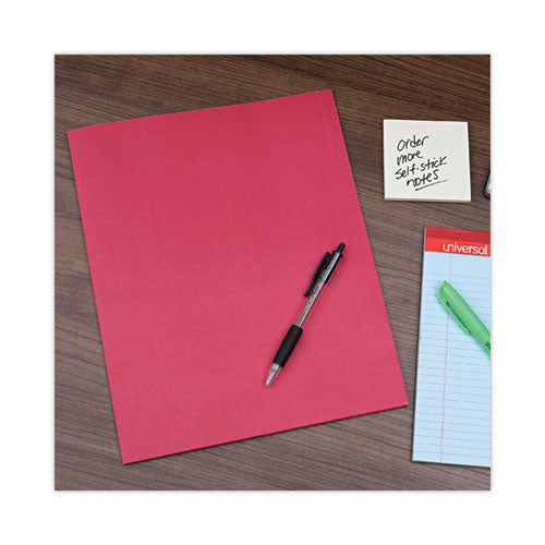 Two-pocket Portfolio, Embossed Leather Grain Paper, 11 X 8.5, Red, 25/box