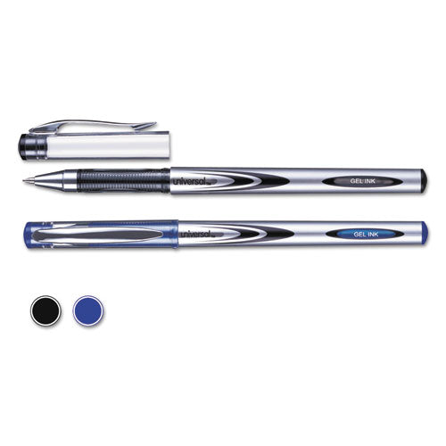 Gel Pen, Stick, Medium 0.7 Mm, Blue Ink, Silver/blue Barrel, Dozen