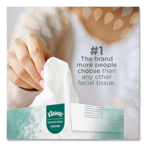 Kleenex Naturals Facial Tissue For Business Flat Box 2-ply White 125 Sheets/box