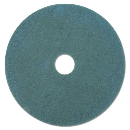 Burnishing Floor Pads, 20" Diameter, Aqua, 5/carton