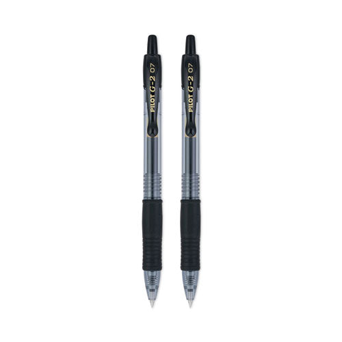 G2 Premium Gel Pen, Retractable, Fine 0.7 Mm, Black Ink, Smoke Barrel, 2/pack