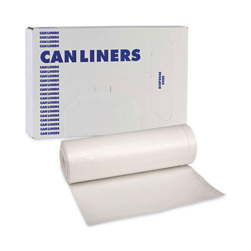 Linear Low Density Can Liners, 30 Gal, 0.62 Mil, 30" X 36", White, 10 Bags/roll, 20 Rolls/carton
