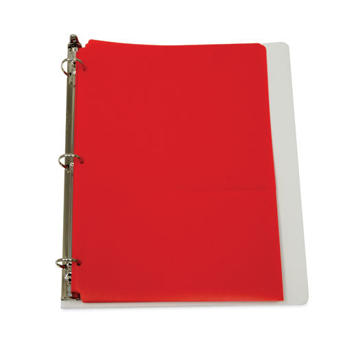 Two-pocket Heavyweight Poly Portfolio Folder, 3-hole Punch, 11 X 8.5, Red, 25/box