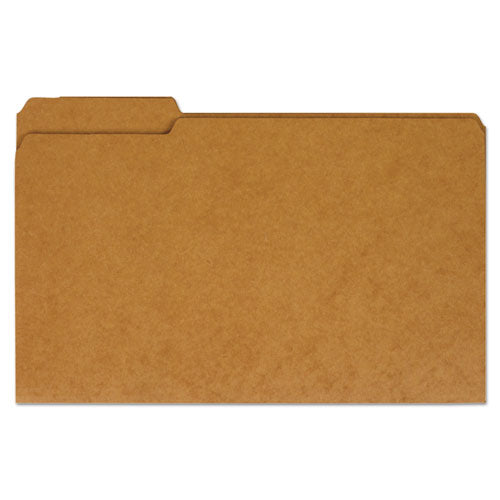 Reinforced Kraft Top Tab File Folders, 1/3-cut Tabs: Assorted, Letter Size, 0.75" Expansion, Brown, 100/box