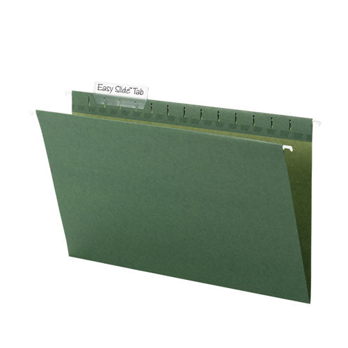 Tuff Hanging Folders With Easy Slide Tab, Legal Size, 1/3-cut Tabs, Standard Green, 20/box