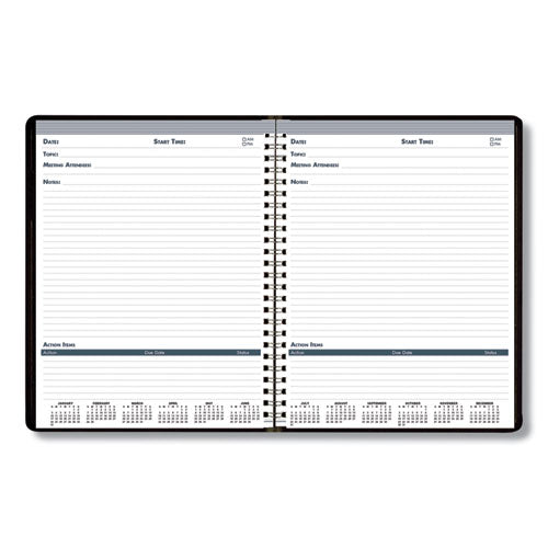 Recycled Meeting Note Planner, 11 X 8.5, Black Cover, 12-month (jan To Dec): 2023