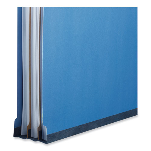 Bright Colored Pressboard Classification Folders, 2" Expansion, 1 Divider, 4 Fasteners, Letter Size, Cobalt Blue, 10/box