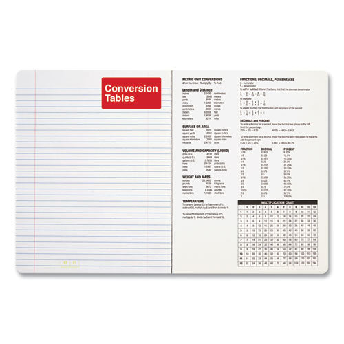 Composition Book, Medium/college Rule, Black Marble Cover, (100) 9.75 X 7.5 Sheets, 6/pack