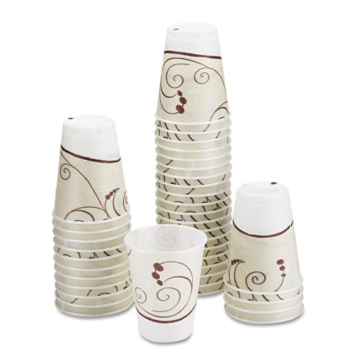 Trophy Plus Dual Temperature Insulated Cups In Symphony Design, 12 Oz, Beige, 1,000/carton