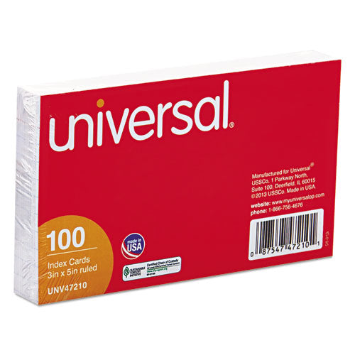 Ruled Index Cards, 3 X 5, White, 500/pack