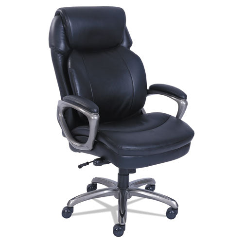 Cosset Big And Tall Executive Chair, Supports Up To 400 Lb, 19" To 22" Seat Height, Black Seat/back, Slate Base