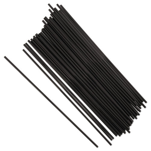 Sip Straws, 7.5", Plastic, Black, 10,000/carton