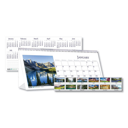Earthscapes Recycled Desk Tent Monthly Calendar, Scenic Photography, 8.5 X 4.5, White/multicolor Sheets, 2023