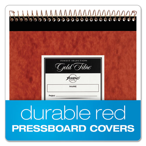 Gold Fibre Retro Wirebound Writing Pads, Wide/legal Rule, Red Cover, 70 Antique Ivory 8.5 X 11.75 Sheets