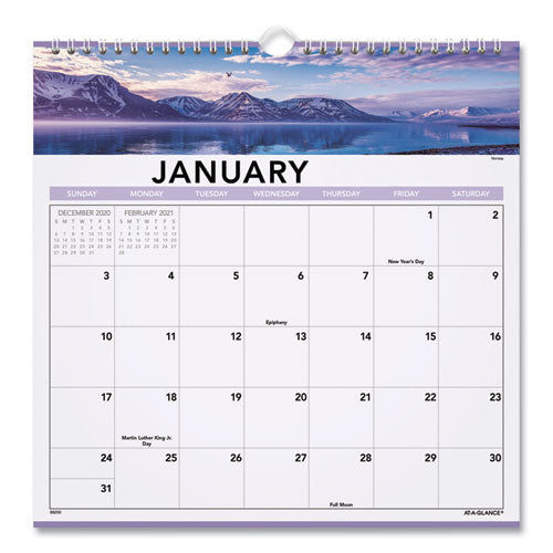 Landscape Monthly Wall Calendar, Landscapes Photography, 12 X 12, White/multicolor Sheets, 12-month (jan To Dec): 2023