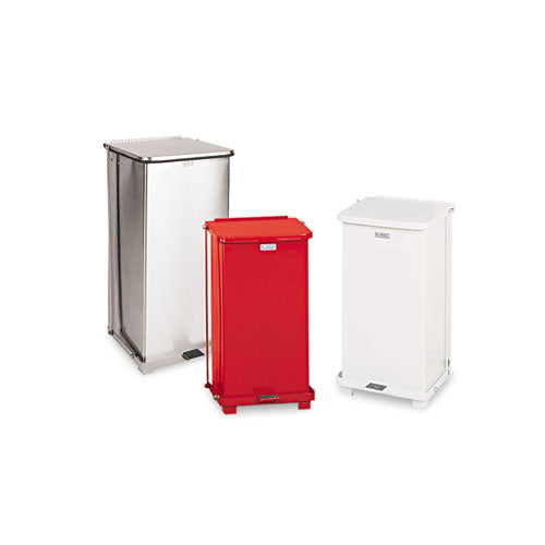 Defenders Heavy-duty Steel Step Can, 4 Gal, Steel, Red