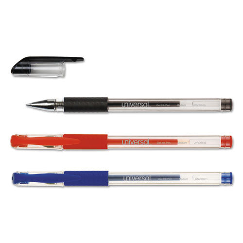 Comfort Grip Gel Pen, Stick, Fine 0.5 Mm, Black Ink, Clear Barrel, Dozen