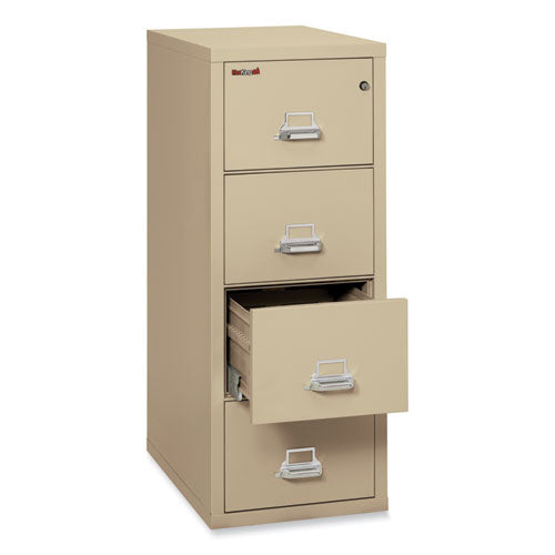 Insulated Vertical File, 1-hour Fire Protection, 4 Legal-size File Drawers, Parchment, 20.81" X 31.56" X 52.75"