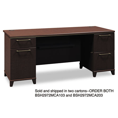 Enterprise Collection Double Pedestal Desk, 60" X 28.63" X 29.75", Harvest Cherry, (box 2 Of 2)