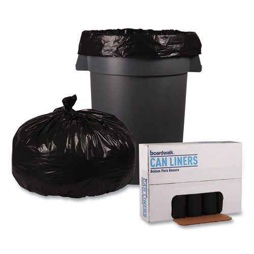 Recycled Low-density Polyethylene Can Liners, 60 Gal, 2 Mil, 38" X 58", Black, 10 Bags/roll, 10 Rolls/carton