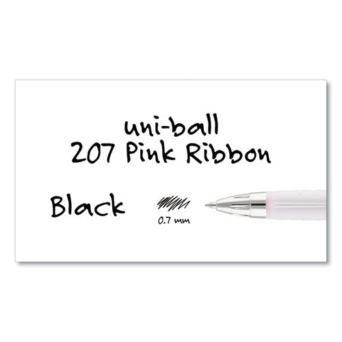 207 Office Pack Gel Pen, Retractable, Medium 0.7 Mm, Black Ink, Pink Barrel, 36/pack