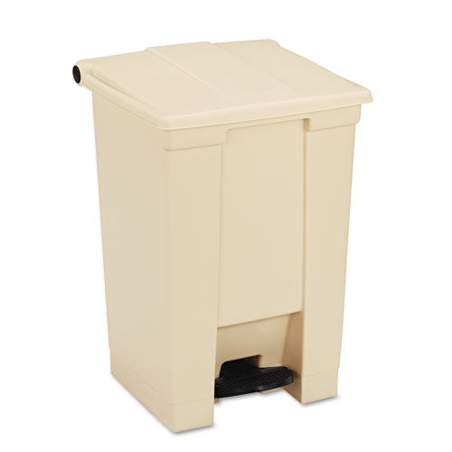 Indoor Utility Step-on Waste Container, 8 Gal, Plastic, Red