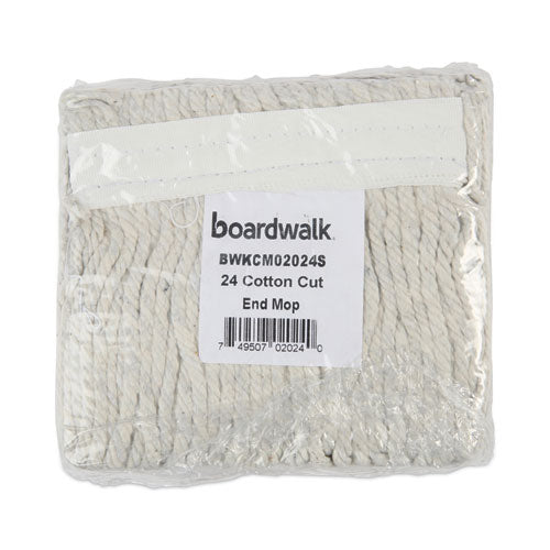 Banded Cotton Mop Head, #24, White, 12/carton