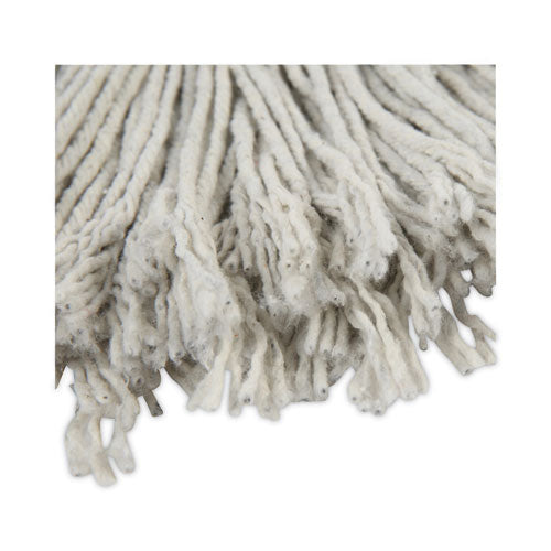 Banded Cotton Mop Head, #24, White, 12/carton