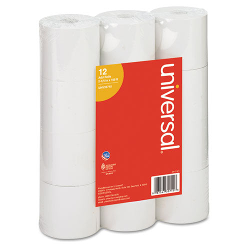 Impact And Inkjet Print Bond Paper Rolls, 0.5" Core, 2.25" X 130 Ft, White, 100/carton