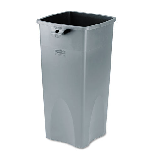 Configure Indoor Recycling Waste Receptacle, Mixed Recycling, 33 Gal, Metal, Gray