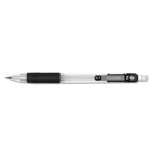 Z-grip Mechanical Pencil, 0.7 Mm, Hb (#2.5), Black Lead, Clear/black Grip Barrel, 24/pack