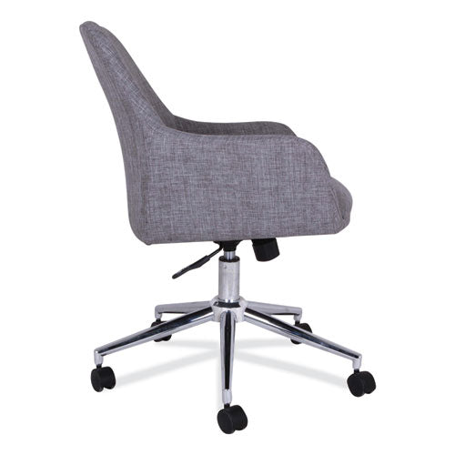 Mid-century Task Chair, Supports Up To 275 Lb, 18.9" To 22.24" Seat Height, Gray Seat, Gray Back