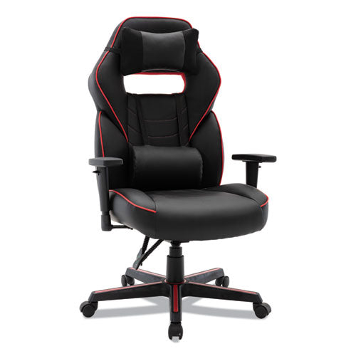 Racing Style Ergonomic Gaming Chair, Supports 275 Lb, 15.91" To 19.8" Seat Height, Black/red Trim Seat/back, Black/red Base