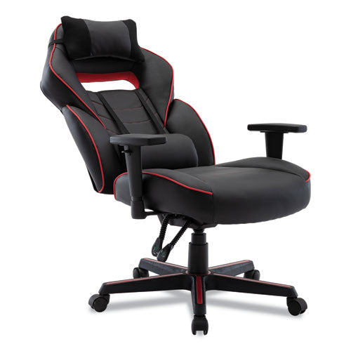 Racing Style Ergonomic Gaming Chair, Supports 275 Lb, 15.91" To 19.8" Seat Height, Black/red Trim Seat/back, Black/red Base