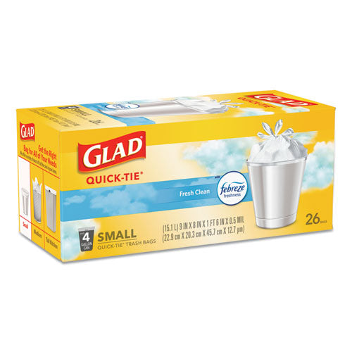 OdorShield Quick-Tie Small Trash Bags, 4 gal, 0.5 mil, 8 OdorShield Quick-Tie Small Trash Bags, 4 gal, 0.5 mil, 8