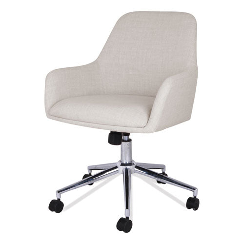 Mid-century Task Chair, Supports Up To 275 Lb, 18.9" To 22.24" Seat Height, Cream Seat, Cream Back