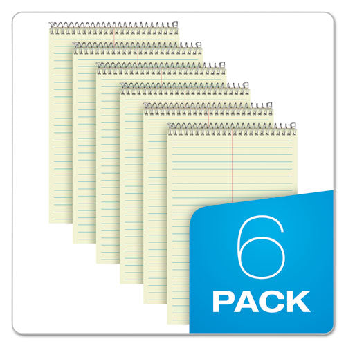 Steno Pads, Gregg Rule, Green Cover, 80 Green-tint 6 X 9 Sheets, 6/pack