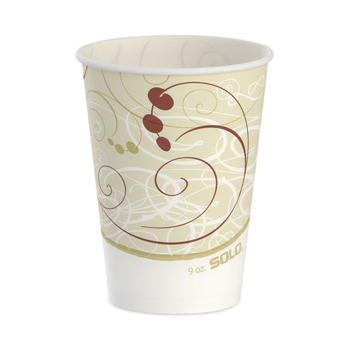 Symphony Design Wax-coated Paper Cold Cups,  9 Oz, Beige/white, 100/sleeve, 20 Sleeves/carton