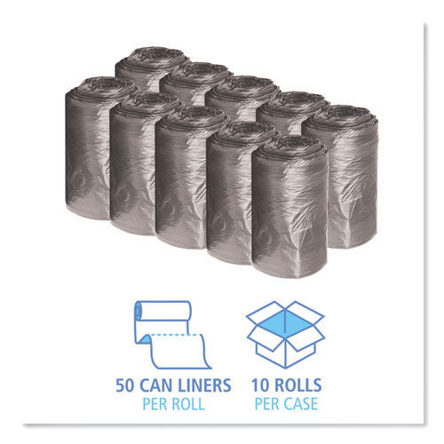 Low-density Waste Can Liners, 16 Gal, 0.35 Mil, 24" X 32", Black, 25 Bags/roll, 10 Rolls/carton