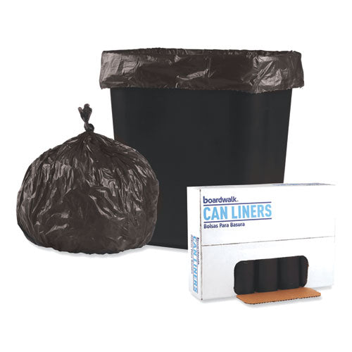 Low-density Waste Can Liners, 16 Gal, 0.35 Mil, 24" X 32", Black, 25 Bags/roll, 10 Rolls/carton